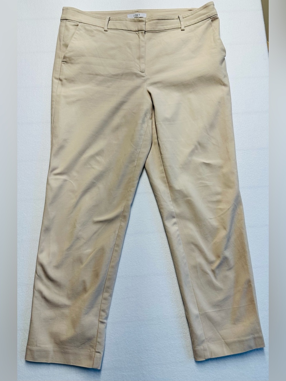 LOFT Women’s 14T Tall Khaki Straight Leg Pants Stretch 33” Inseam - Picture 1 of 6
